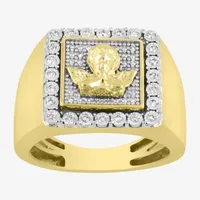 Mens 1/4 CT. T.W. Natural White Diamond 10K Gold Angel Fashion Ring