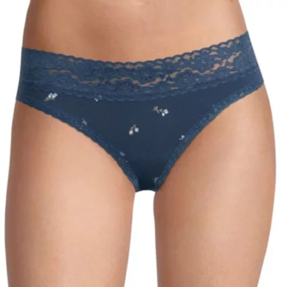 Organic Cotton Lace Thong Brief