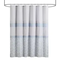 510 Design Lynda Printed And Embroidered Shower Curtain