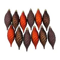 125ct Chocolate Brown and Burnt Orange Shatterproof 4-Finish Christmas Ornaments 5.5'' (140mm)