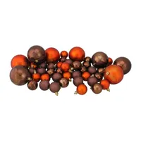 125ct Chocolate Brown and Burnt Orange Shatterproof 4-Finish Christmas Ornaments 5.5'' (140mm)