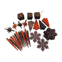 125ct Chocolate Brown and Burnt Orange Shatterproof 4-Finish Christmas Ornaments 5.5'' (140mm)
