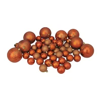 125ct Burnt Orange Shatterproof 4-Finish Christmas Ornaments 5.5'' (140mm)