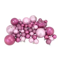 125ct Bubblegum Pink Shatterproof 4-Finish Christmas Ornaments 5.5'' (140mm)