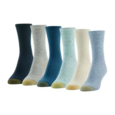 Gold Toe Lifestyle Casuals 6 Pair Crew Socks Womens