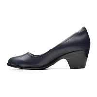 Clarks Womens Emily Ruby Block Heel Pumps