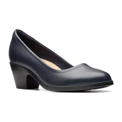 Clarks Womens Emily Ruby Block Heel Pumps