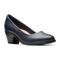 Clarks Womens Emily Ruby Block Heel Pumps