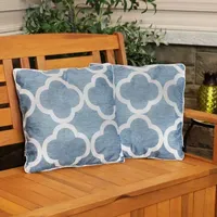 Net Health Shops Indoor/Outdoor Throw Square Blue Pillow - Set Of 2