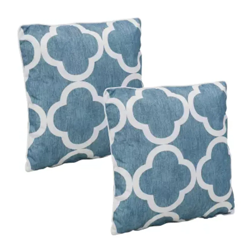 Net Health Shops Indoor/Outdoor Throw Square Blue Pillow - Set Of 2