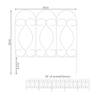 Net Health Shops Border Fence Panels 5-Piece Metal Yard Stake