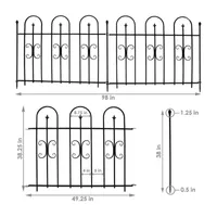 Net Health Shops Border Fence Panels Metal 2-pc. Garden Trellis