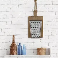 Cheungs Wood And  Cheese Grater On Cutting Board Décor Metal Wall Art