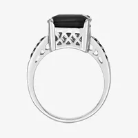 Womens Genuine Black Onyx Sterling Silver Cocktail Ring