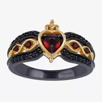 Enchanted Disney Fine Jewelry Villains Womens 1/5 CT. T.W. Genuine Red Garnet 14K Gold Over Silver Sterling Evil Queen Cocktail Ring