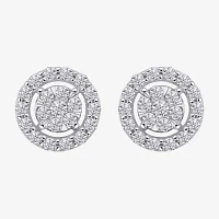 Diamond Blossom (G / Si2) 1 CT. T.W. Lab Grown White Diamond 10K White Gold 6.1mm Round Stud Earrings