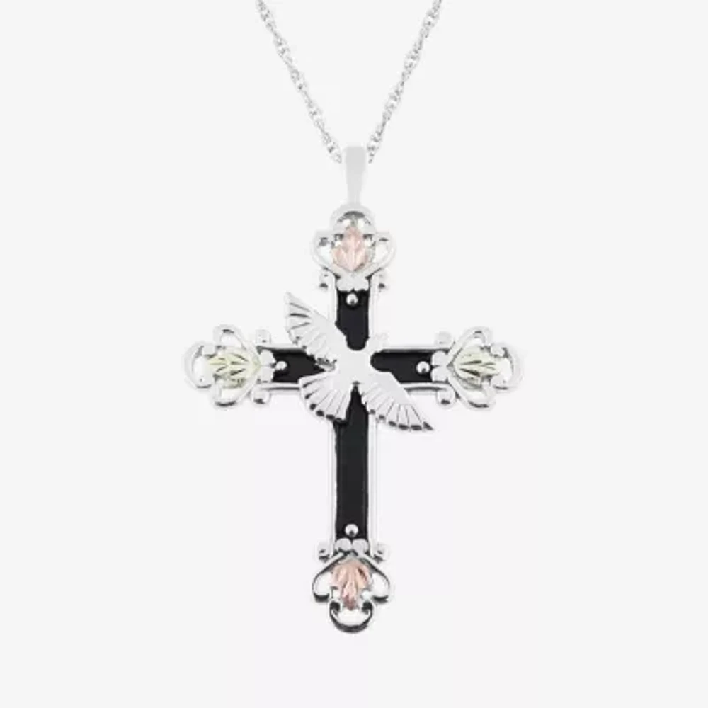 Womens Sterling Silver Cross Pendant Necklace