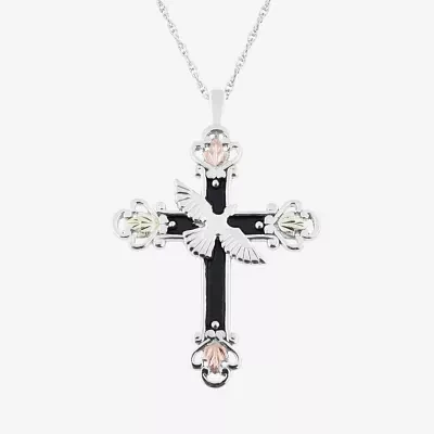 Womens Sterling Silver Cross Pendant Necklace