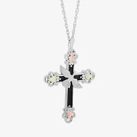 Womens Sterling Silver Cross Pendant Necklace