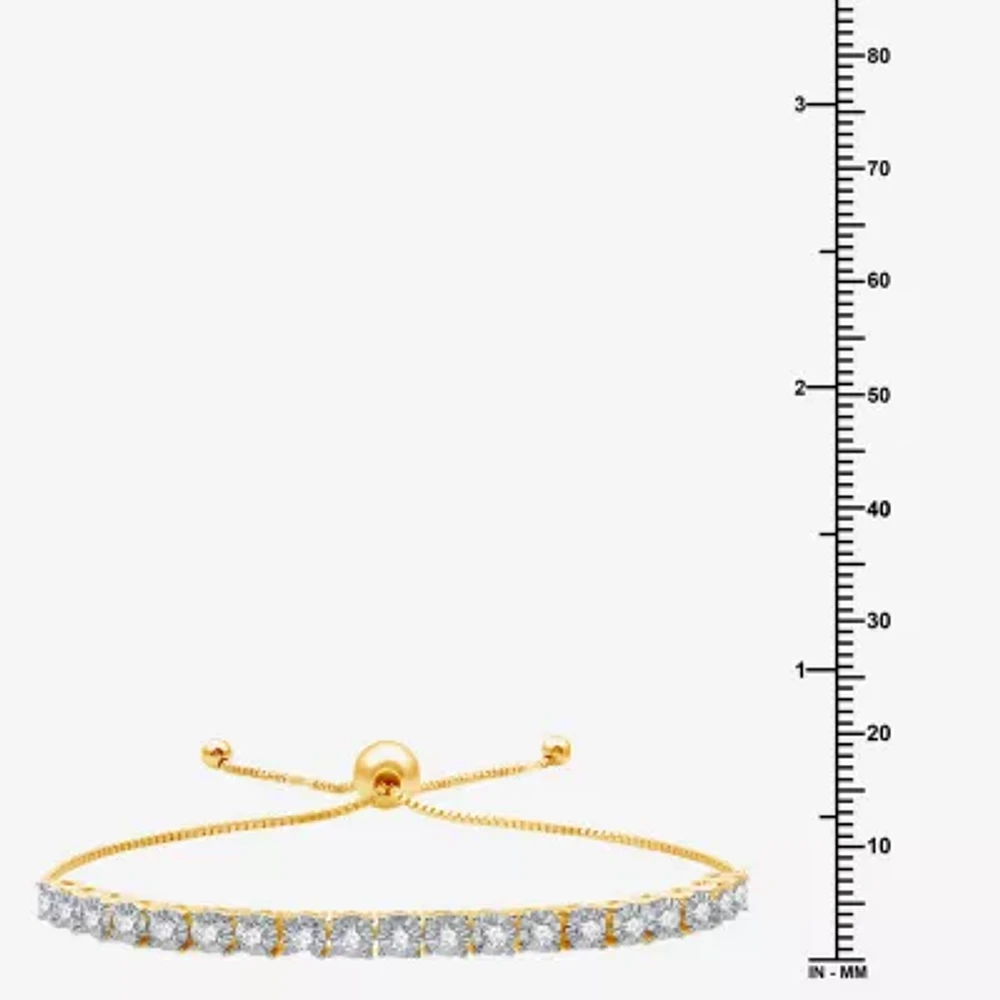 (G/ Si1-Si2) 1 CT. T.W. Lab Grown Diamond 14K Gold Over Silver Sterling Silver Bolo Bracelet