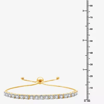 (G/ Si1-Si2) 1 CT. T.W. Lab Grown Diamond 14K Gold Over Silver Sterling Silver Bolo Bracelet