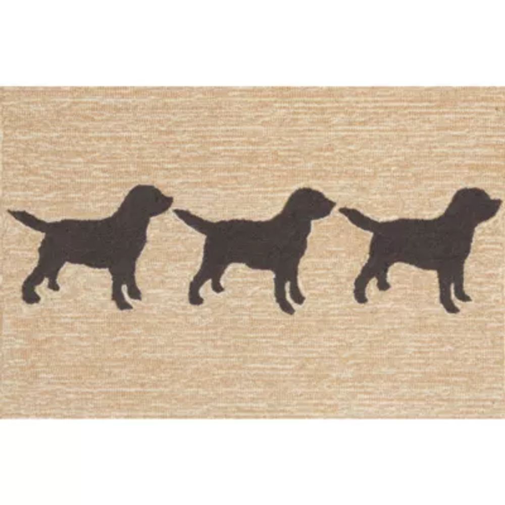 Liora Manne Frontporch Doggies Hand Tufted Rectangular Rugs & Floor Coverings Indoor Outdoor Animal Accent