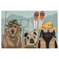 Liora Manne Frontporch Fishing Patrol Animal Hand Tufted Indoor Outdoor Rectangular Accent Rug