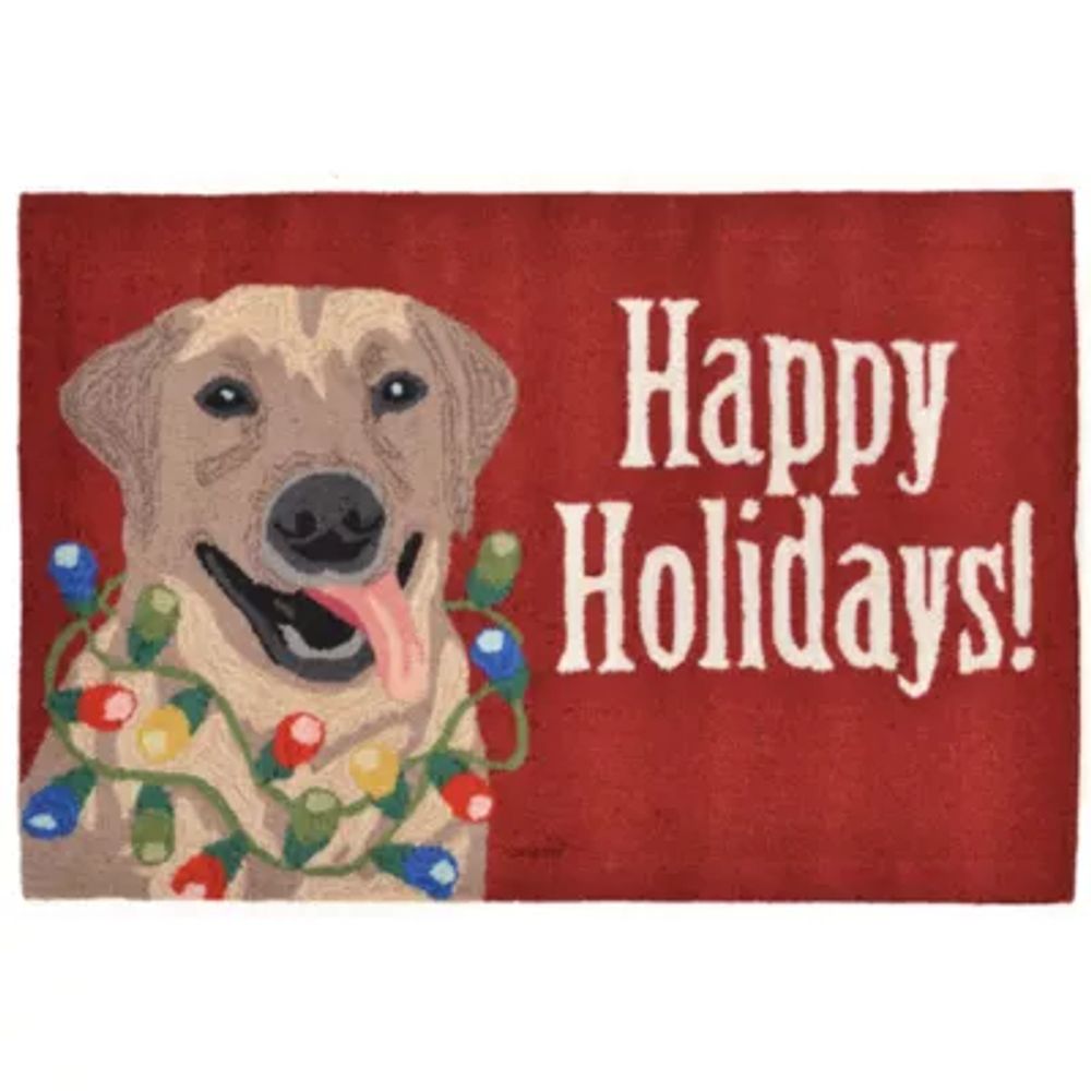 Liora Manne Frontporch Happy Holidays Hand Tufted Rectangular Rugs & Floor Coverings Indoor Outdoor Holiday Accent Rugs