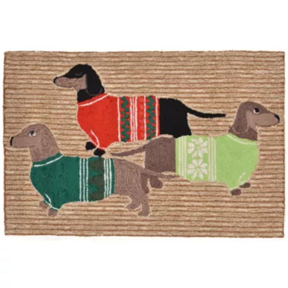 Liora Manne Frontporch Yoga Dogs Hand Tufted Washable Indoor