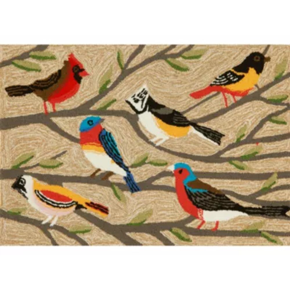 Liora Manne Frontporch Birds Hand Tufted Rectangular Rugs & Floor Coverings Indoor Outdoor Animal Accent