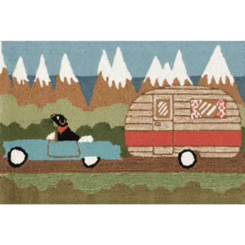 Liora Manne Frontporch Camping Dog Hand Tufted Rectangular Rugs & Floor Coverings Indoor Outdoor Animal Accent