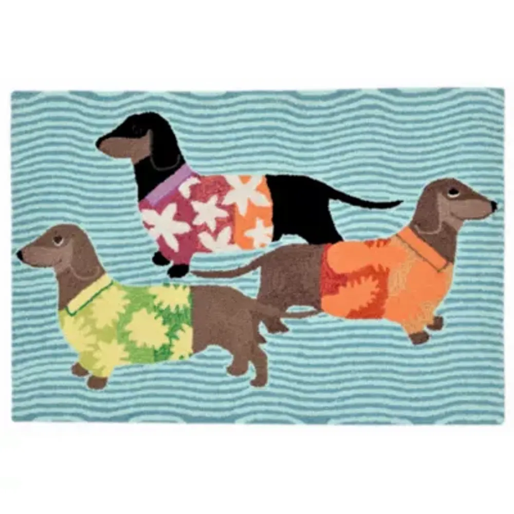 Liora Manne Frontporch Tropical Hounds Hand Tufted Rectangular Rugs & Floor Coverings Indoor Outdoor Animal Accent