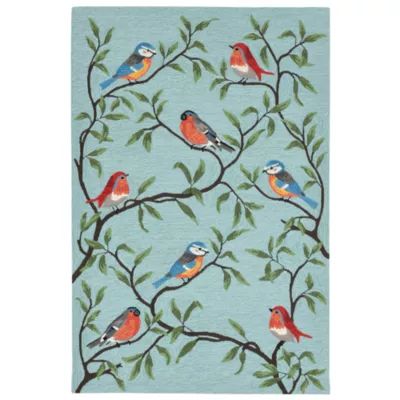 Liora Manne Ravella Birds On Branches Hand Tufted Rectangular Rugs & Floor Coverings Indoor Outdoor Animal Accent