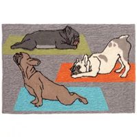 Liora Manne Frontporch Yoga Dogs Hand Tufted Rectangular Rugs & Floor Coverings Indoor Outdoor Animal Accent