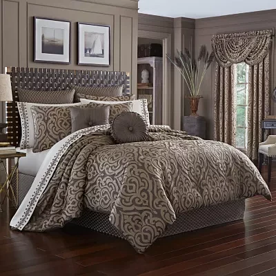 Queen Street Antonia 4-pc. Damask + Scroll Comforter Set