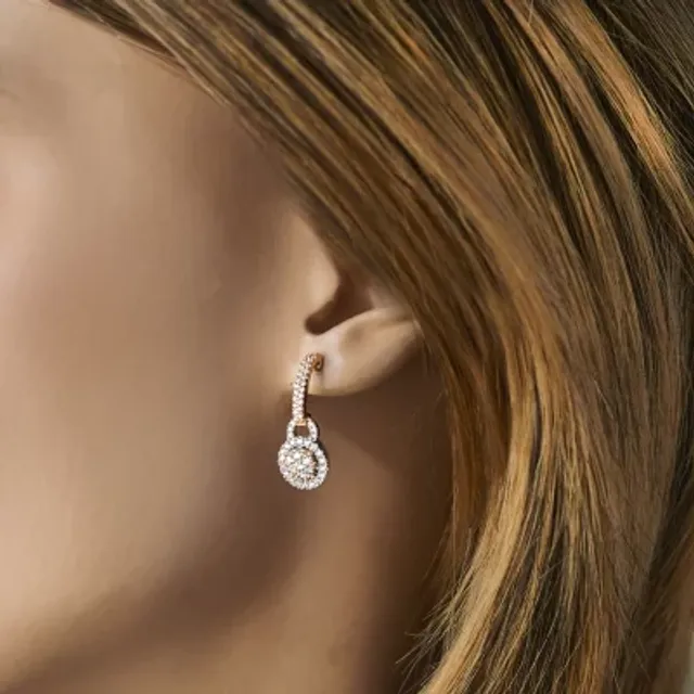 FINE JEWELRY Diamond Blossom 1/4 CT. T.W. Genuine White Diamond 10K White  Gold 5.5mm Star Stud Earrings