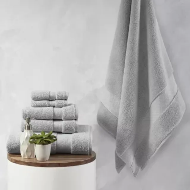 Madison Park Signature Parker Antimicrobial Textured Solid Stripe 600GSM  Cotton Bath Towel 6PC Set - JCPenney