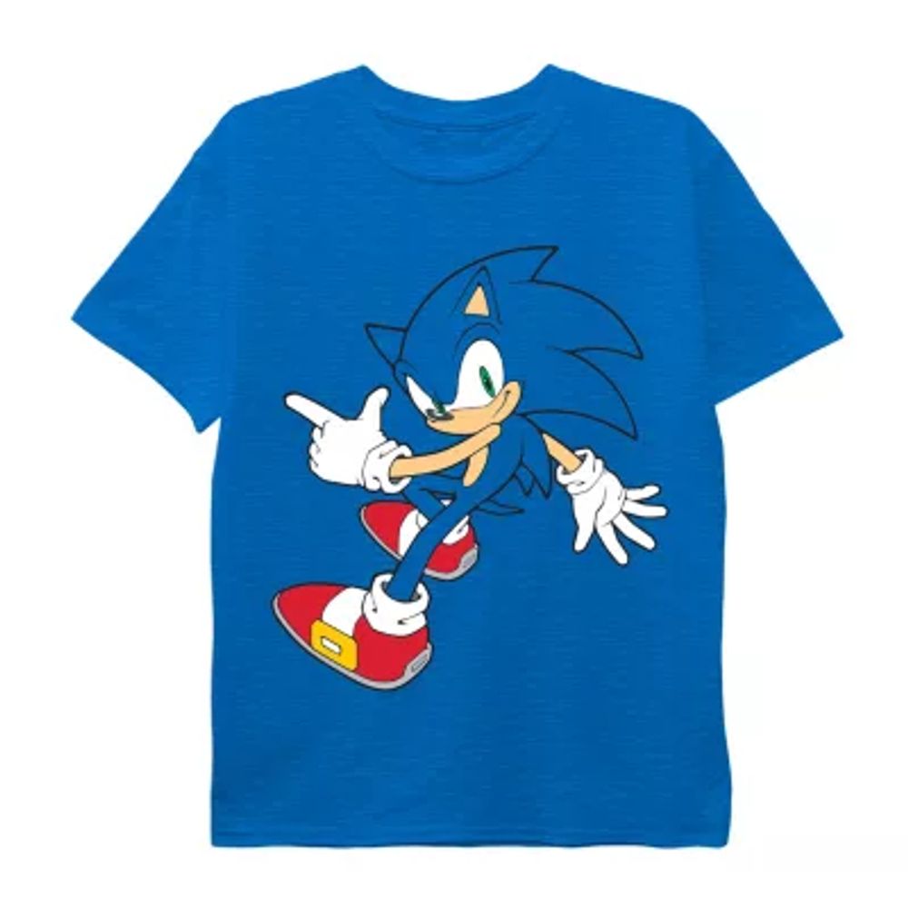 Little & Big Boys Crew Neck Short Sleeve Sonic the Hedgehog Graphic T-Shirt