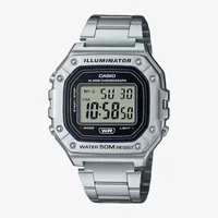 Casio Mens Silver Tone Stainless Steel Bracelet Watch W218hd-1av