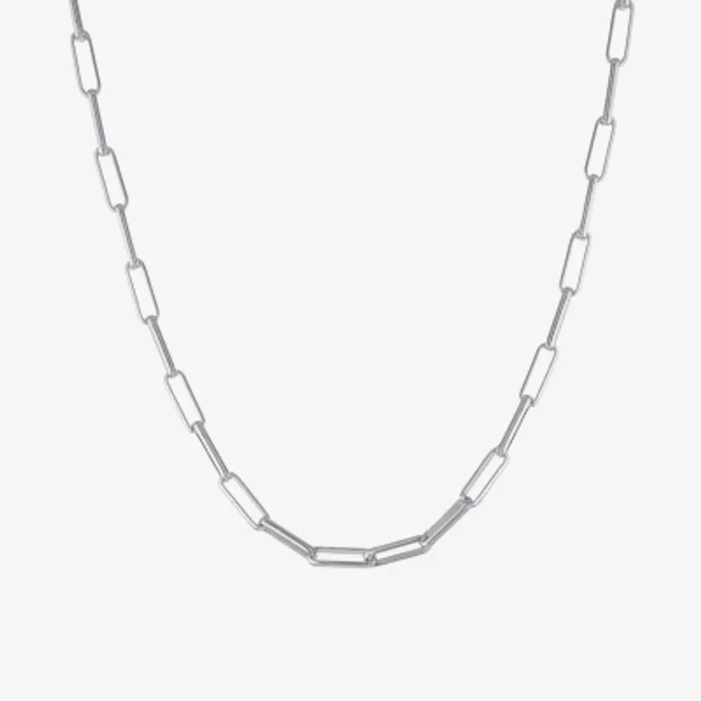 Silver Reflections Pure Over Brass 18-24" Paperclip Chain Necklace