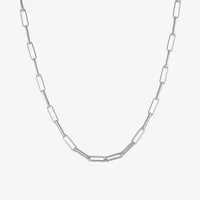 Silver Reflections Pure Over Brass 18-24" Paperclip Chain Necklace