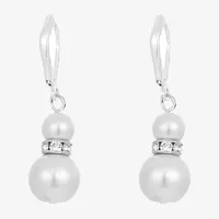 Vieste Rosa Simulated Pearl Round Drop Earrings