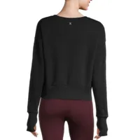 Xersion Womens Round Neck Long Sleeve Sweatshirt Petite