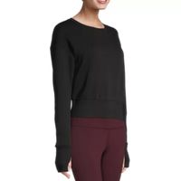 Xersion Womens Round Neck Long Sleeve Sweatshirt Petite