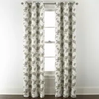 Distant Lands Maura Textured Print 100% Blackout Grommet Top Single Curtain Panel