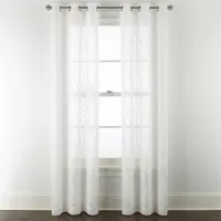 Distant Lands Ogee Clip Sheer Grommet Top Single Curtain Panel