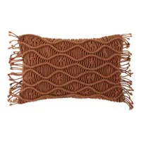 Distant Lands Macrame Lumbar Pillow