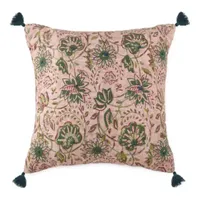 Distant Lands Floral Square Throw Pillow