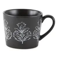 Distant Lands Black/White Stoneware Coffee Mug