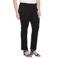 Liz Claiborne Womens Amber Mid Rise Slim Pull-On Pants - Plus